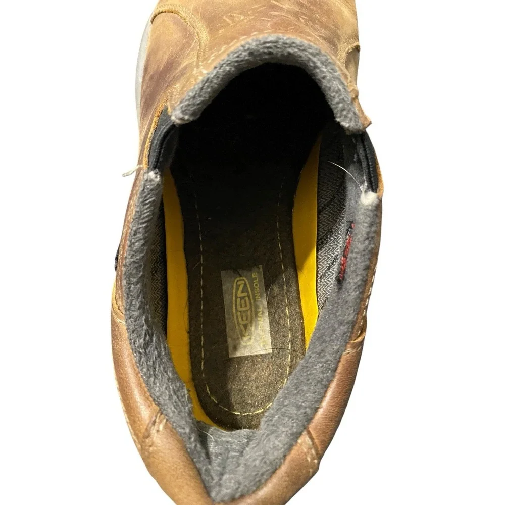 Keen Brixen Men's 8.5 Brown Leather Waterproof Low Slip On Insulate Shoe Boots